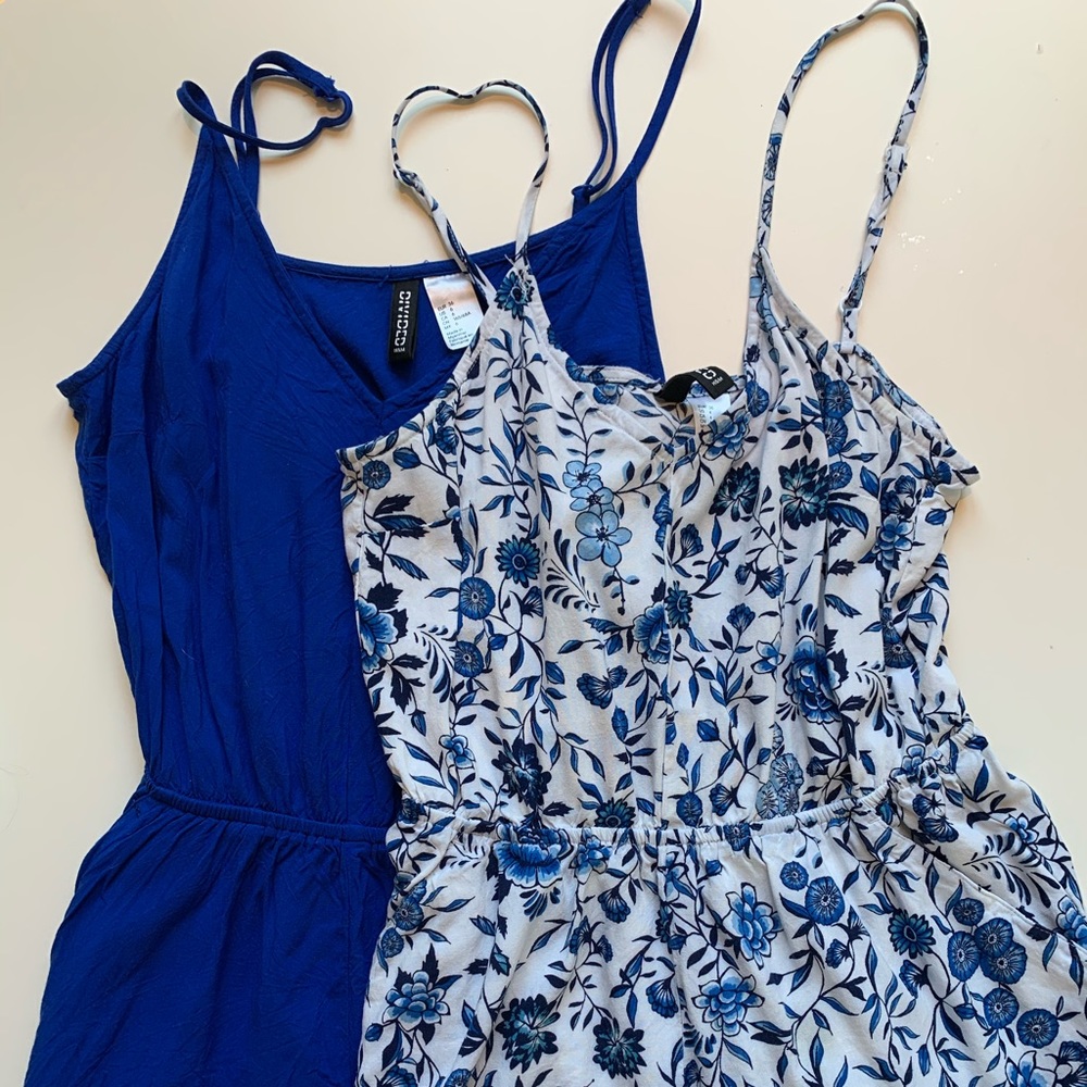 BLUE AND WHITE H&M ROMPER SET